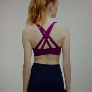 Lululemon Energy Zip Front Bra High Support B-G Cups Chilled Grape 34DDD